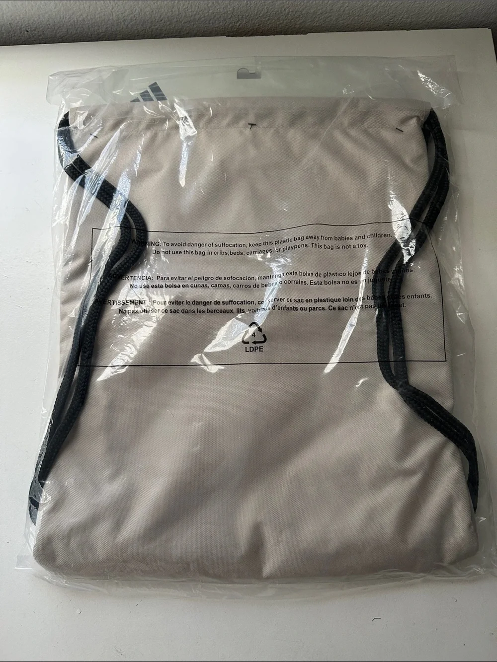 Adidas Men's Beige Drawstring Backpack